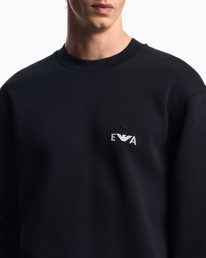 Emporio Armani ASV jersey sweatshirt with super-embossed EA embroidery