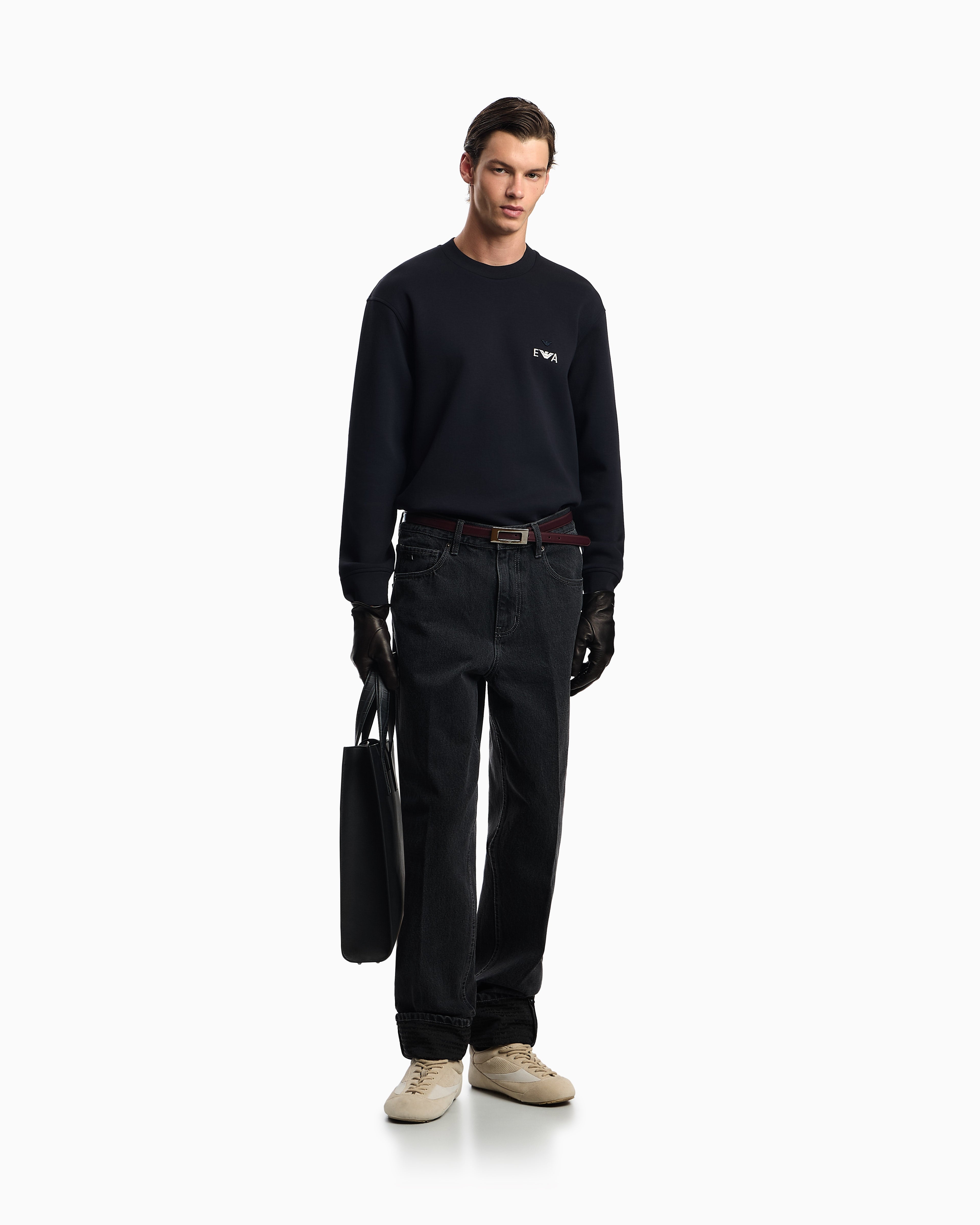 Emporio Armani ASV jersey sweatshirt with super-embossed EA embroidery