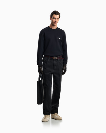 Emporio Armani ASV jersey sweatshirt with super-embossed EA embroidery