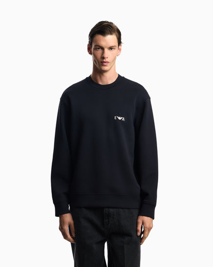 Emporio Armani ASV jersey sweatshirt with super-embossed EA embroidery