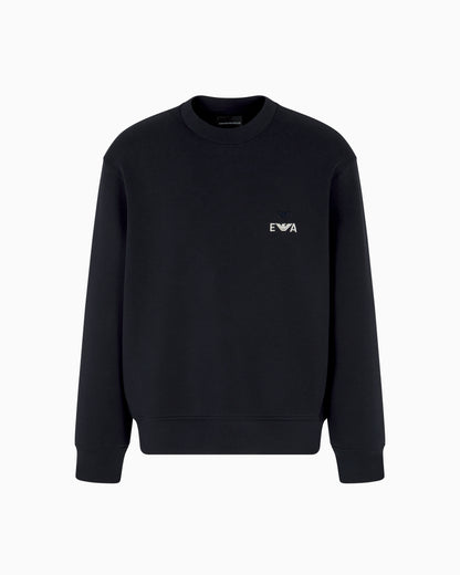 Emporio Armani ASV jersey sweatshirt with super-embossed EA embroidery