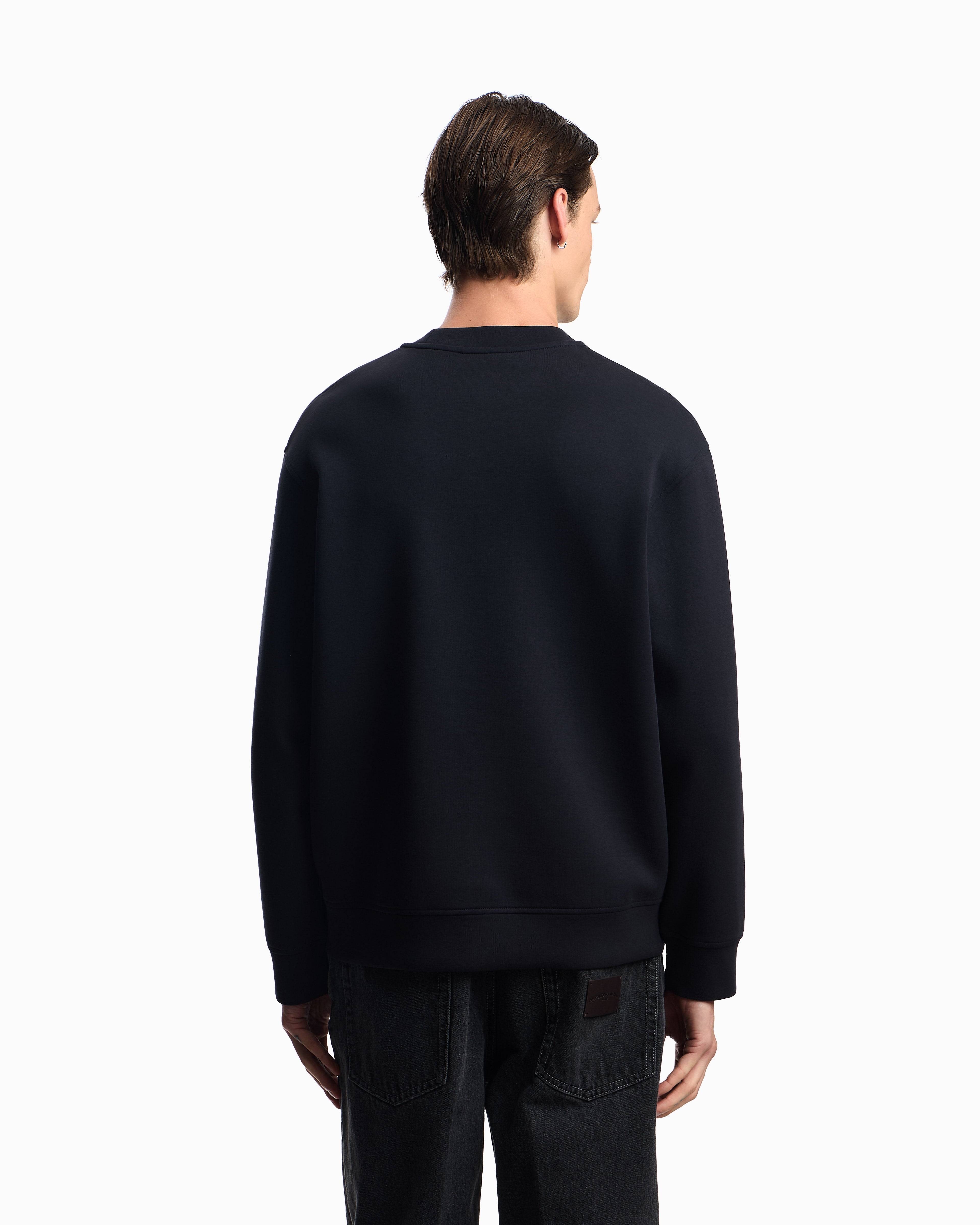 Emporio Armani ASV jersey sweatshirt with super-embossed EA embroidery
