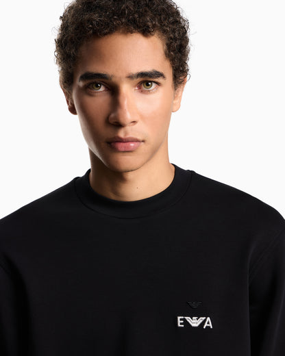 Emporio Armani ASV jersey sweatshirt with super-embossed EA embroidery