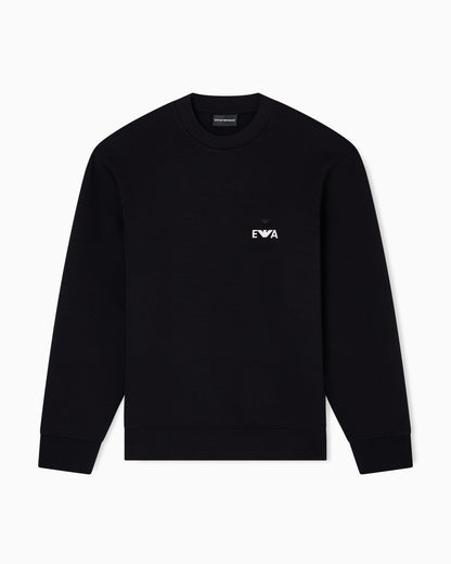 Emporio Armani ASV jersey sweatshirt with super-embossed EA embroidery