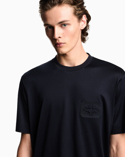 Emporio Armani ASV Lyocell T-shirt with dome-embossed eagle logo