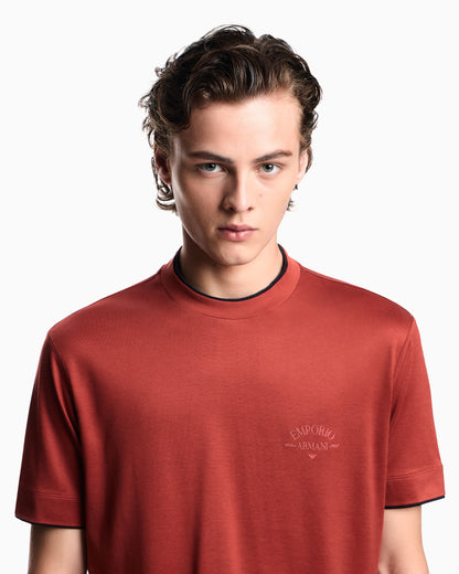 Emporio Armani ASV Lyocell-blend jersey T-shirt with contrasting details