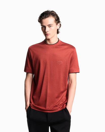 Emporio Armani ASV Lyocell-blend jersey T-shirt with contrasting details