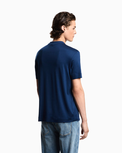 Emporio Armani Lyocell blend jersey T-shirt with pocket and 3D-effect logo