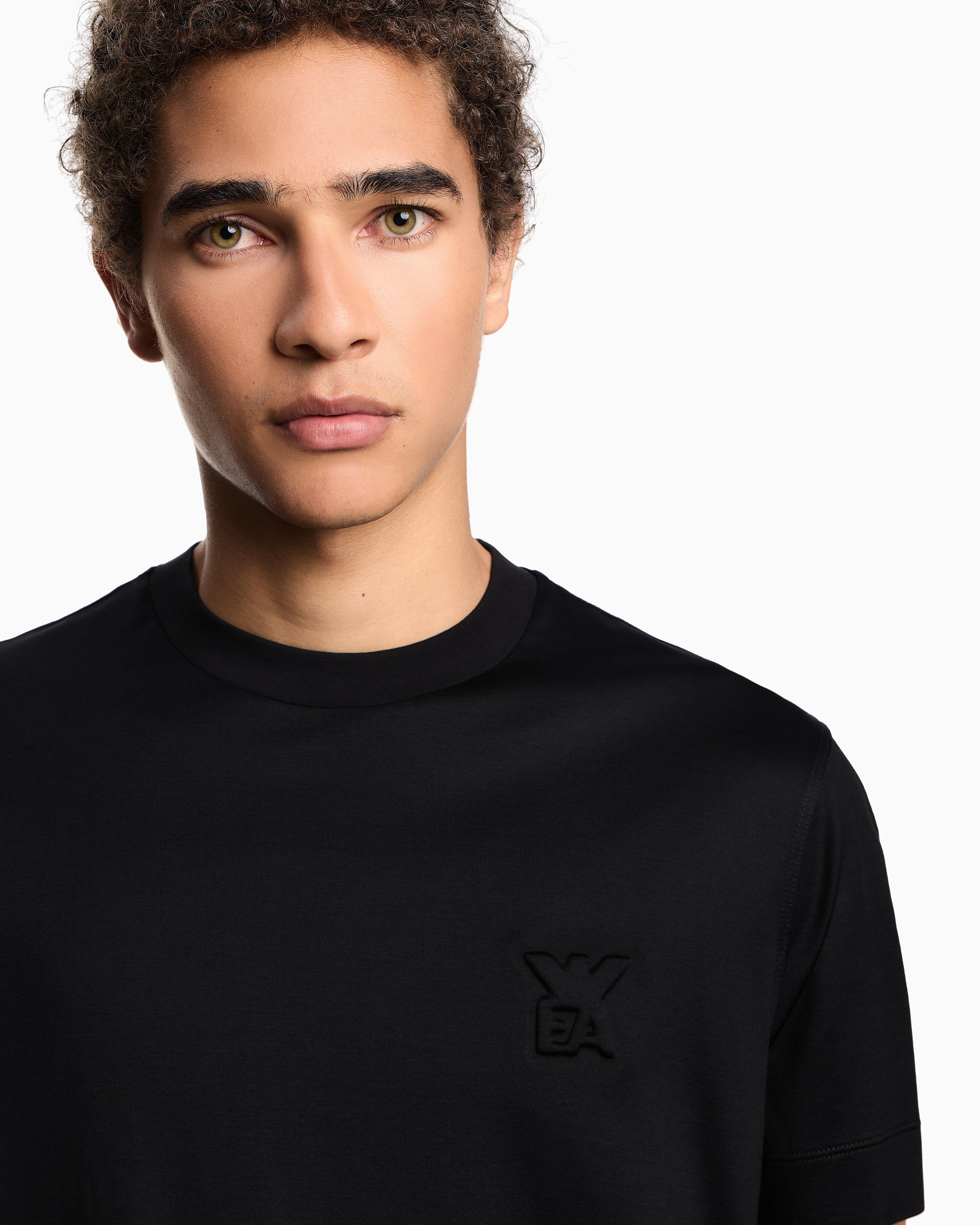 Emporio Armani ASV Lyocell jersey blend T-shirt with domed logo