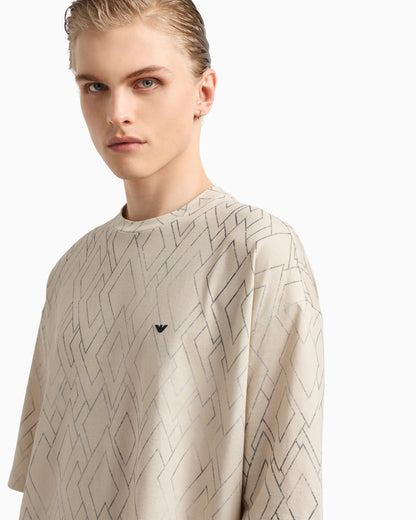 Emporio Armani ASV jersey T-shirt with all-over diamond print