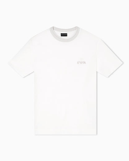 Emporio Armani ASV piqué T-shirt with super-embossed EA embroidery