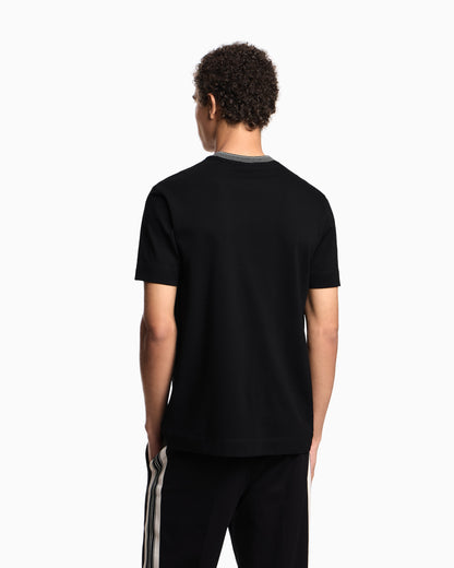 Emporio Armani ASV piqué T-shirt with super-embossed EA embroidery