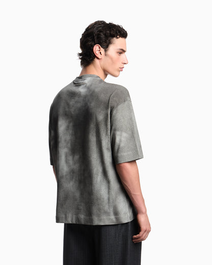 Emporio Armani ASV printed-jersey T-shirt with oversized eagle
