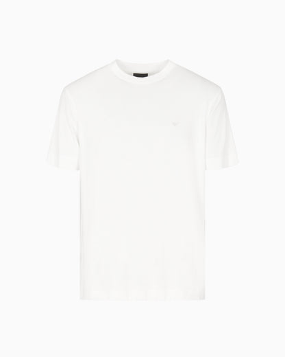 Emporio Armani Modal jersey T-shirt with micro eagle embroidery