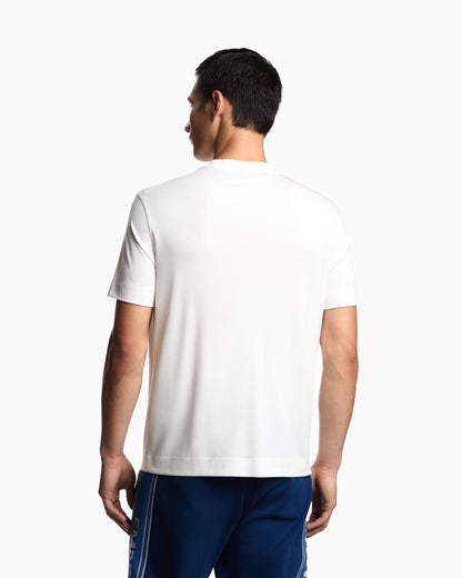 Emporio Armani Modal jersey T-shirt with micro eagle embroidery