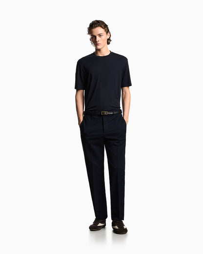 Emporio Armani Modal jersey T-shirt with micro eagle embroidery