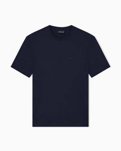 Emporio Armani Modal jersey T-shirt with micro eagle embroidery
