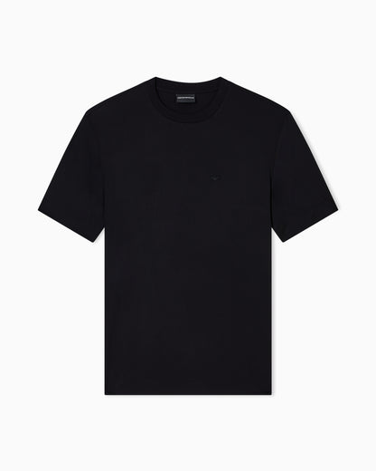 Emporio Armani Modal jersey T-shirt with micro eagle embroidery