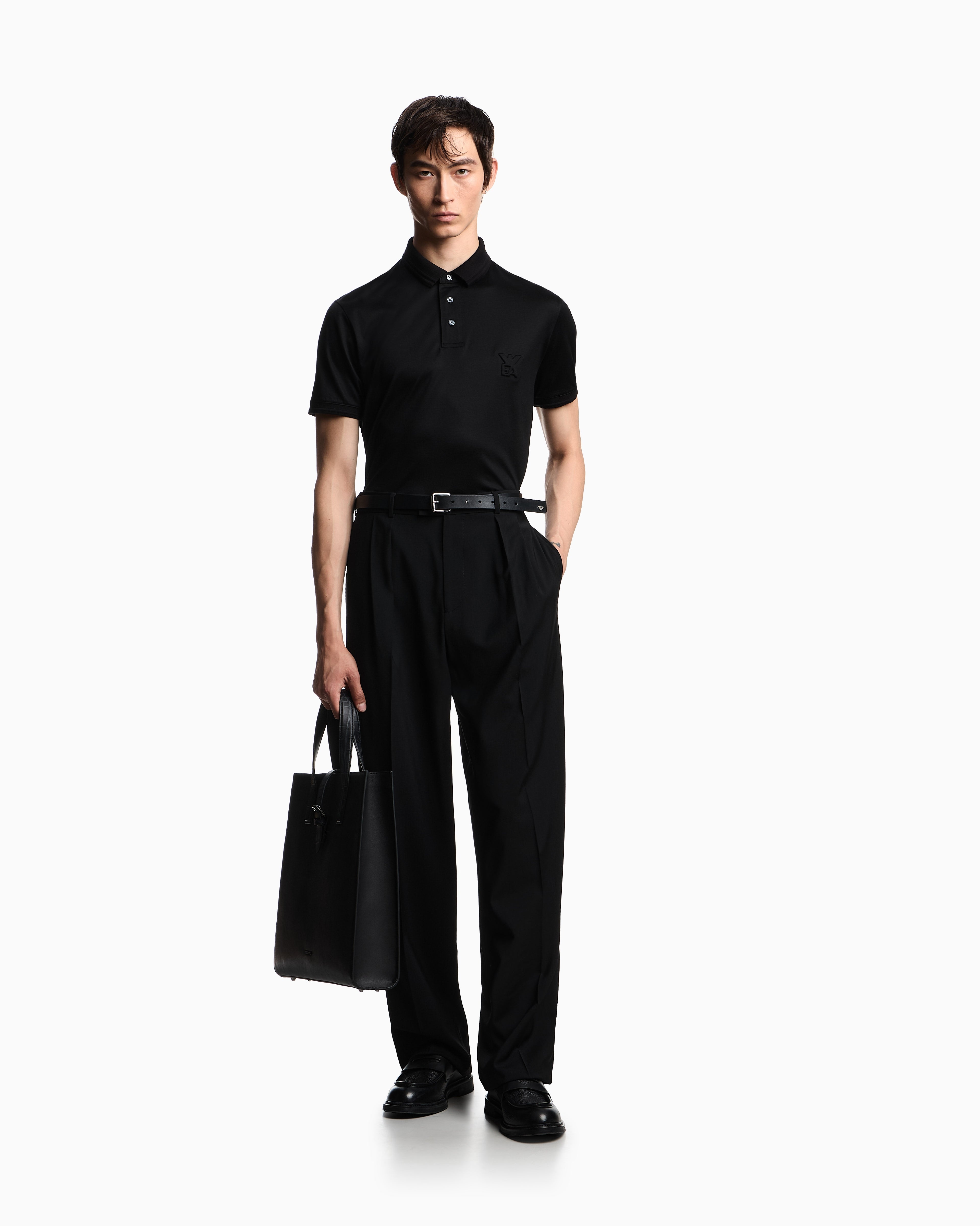 Emporio Armani ASV Lyocell-blend jersey polo shirt with domed logo