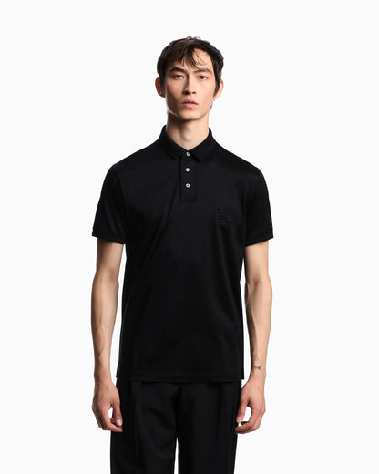 Emporio Armani ASV Lyocell-blend jersey polo shirt with domed logo