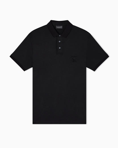 Emporio Armani ASV Lyocell-blend jersey polo shirt with domed logo