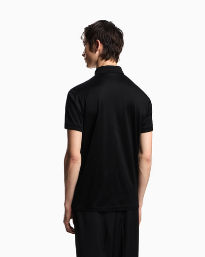 Emporio Armani ASV Lyocell-blend jersey polo shirt with domed logo