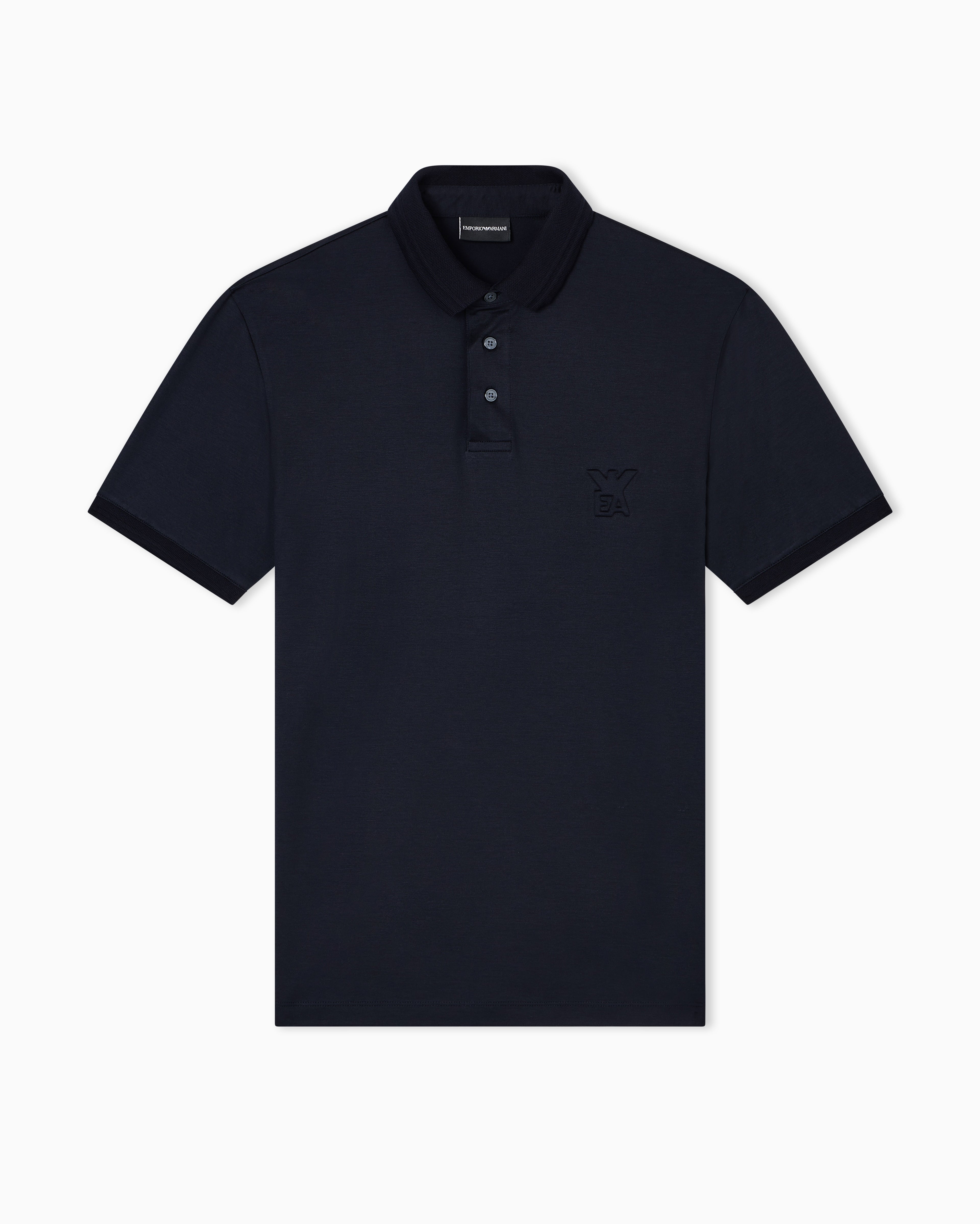 Emporio Armani ASV Lyocell-blend jersey polo shirt with domed logo