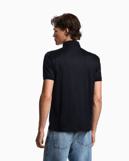Emporio Armani ASV Lyocell-blend jersey polo shirt with domed logo