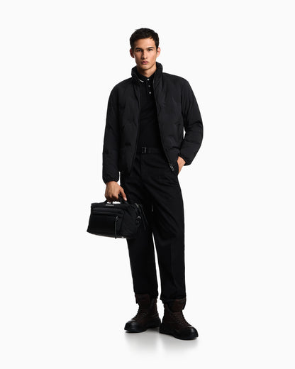 Emporio Armani Piqué polo shirt with micro eagle embroidery and trim