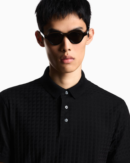 Emporio Armani Jacquard jersey polo shirt