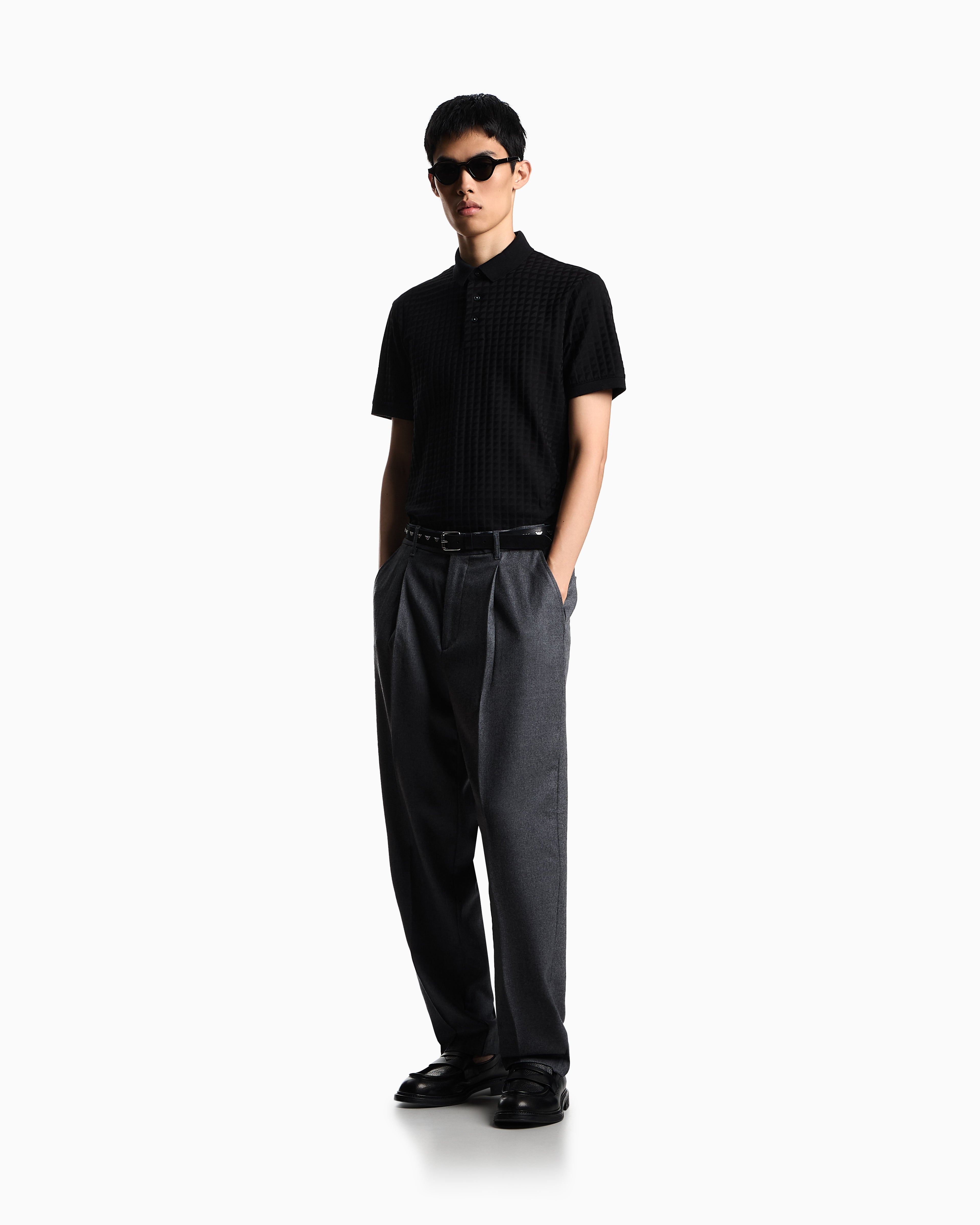Emporio Armani Jacquard jersey polo shirt