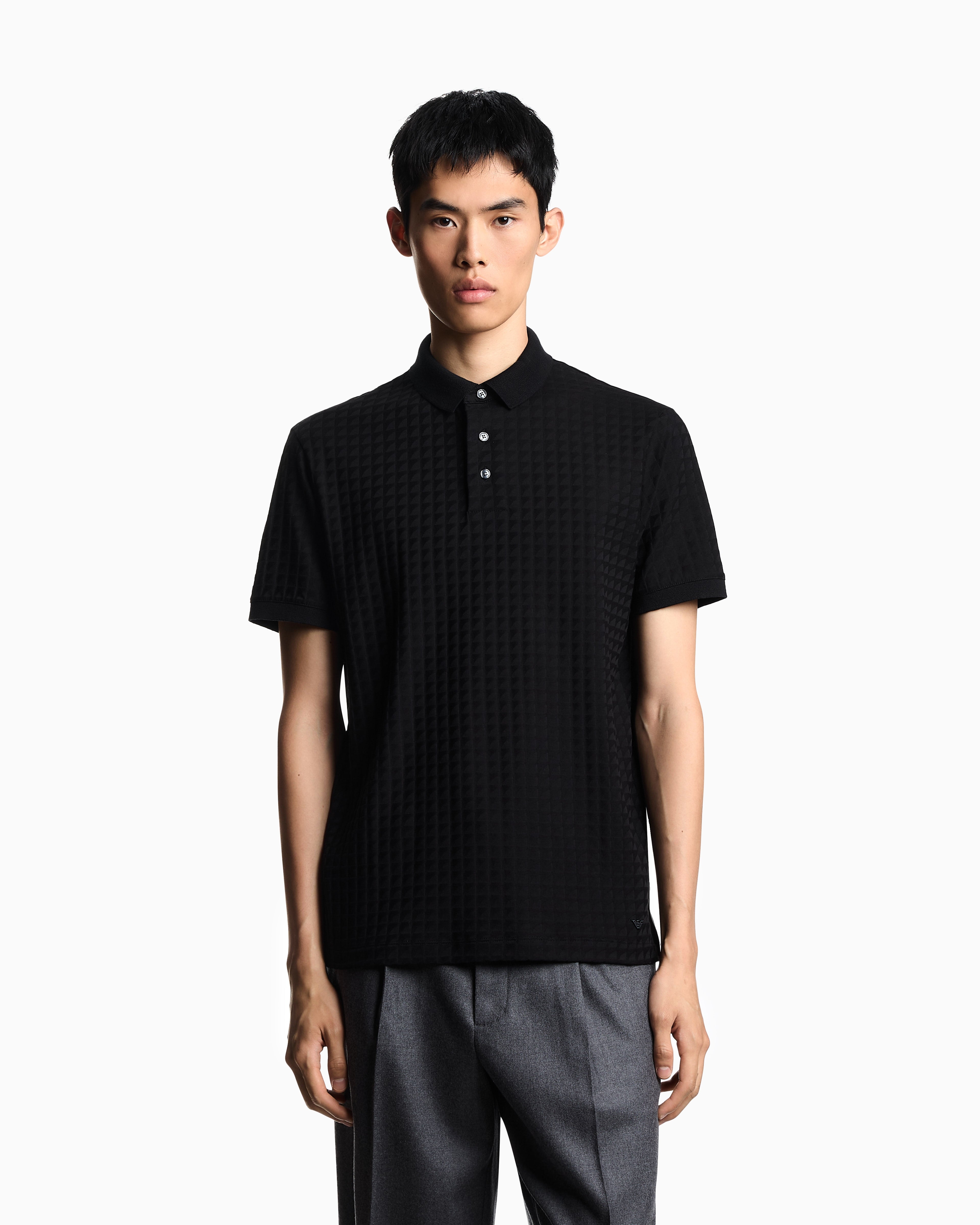 Emporio Armani Jacquard jersey polo shirt