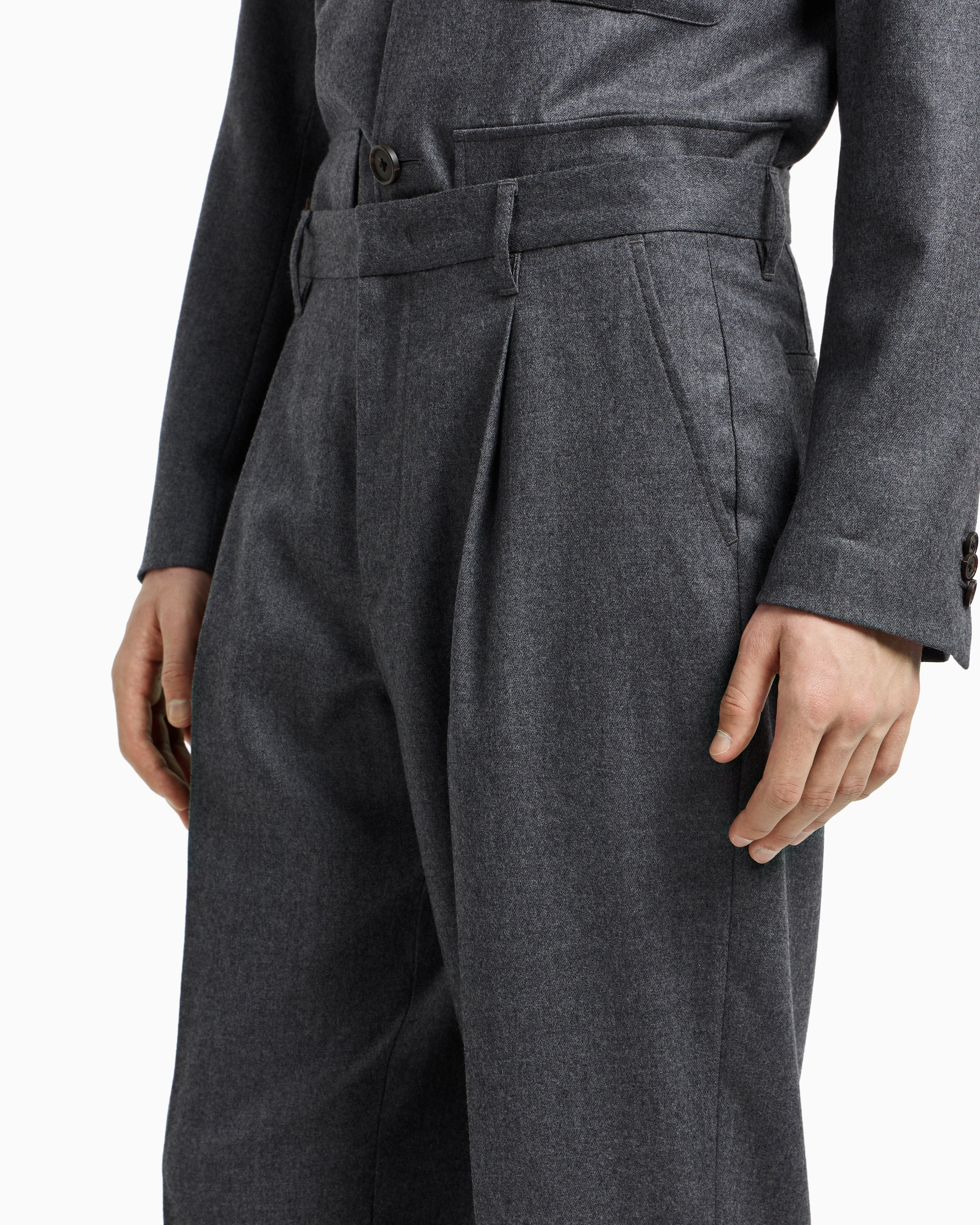 Emporio Armani Virgin-wool stretch-twill trousers