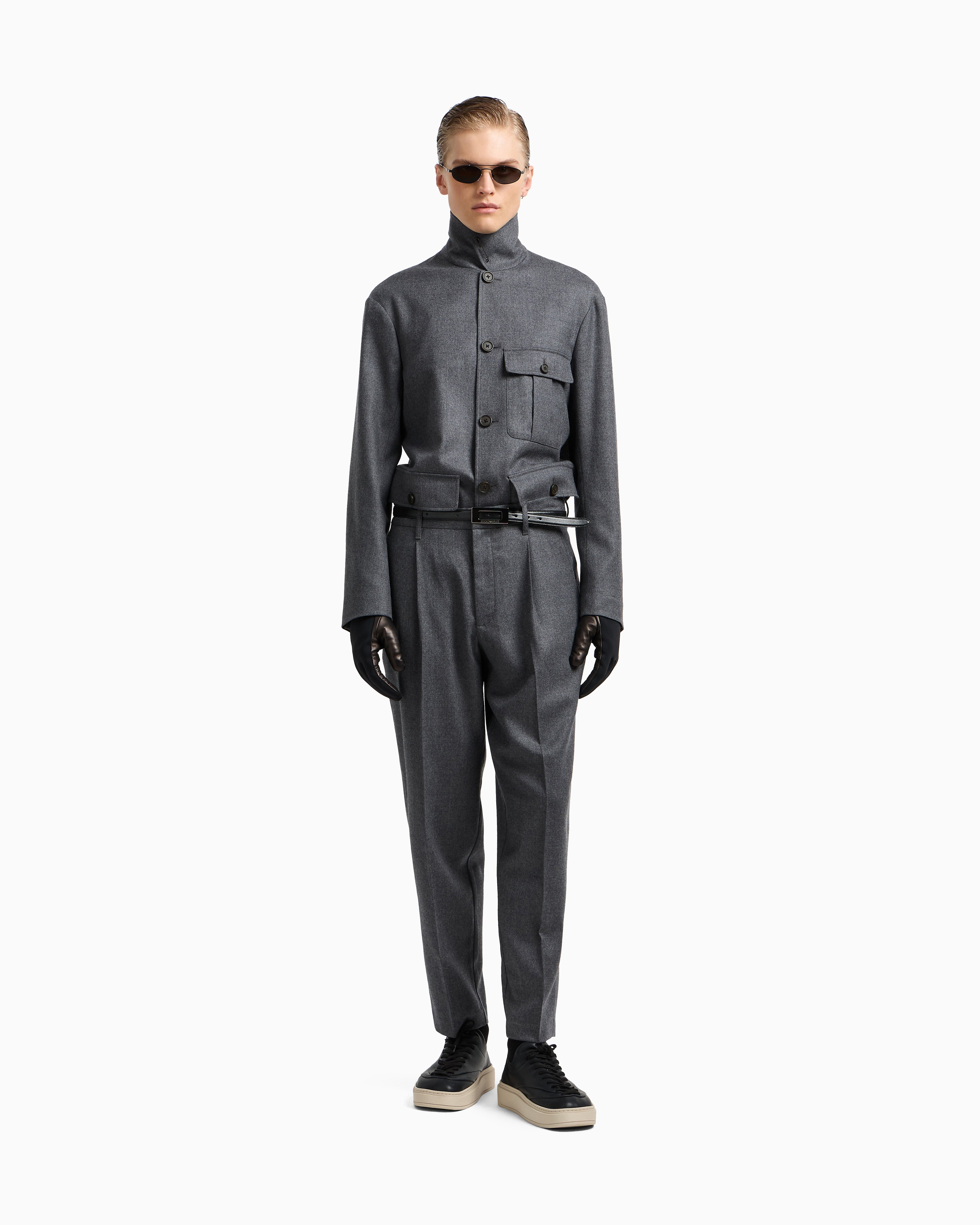 Emporio Armani Virgin-wool stretch-twill trousers