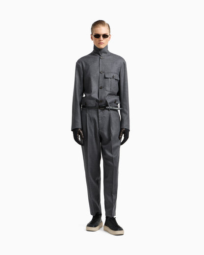 Emporio Armani Virgin-wool stretch-twill trousers