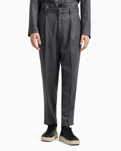 Emporio Armani Virgin-wool stretch-twill trousers