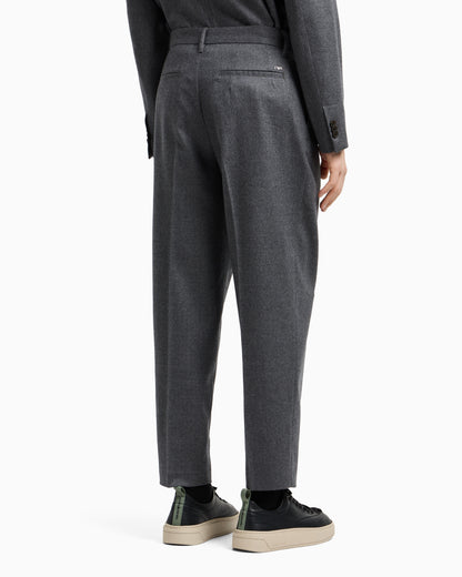 Emporio Armani Virgin-wool stretch-twill trousers