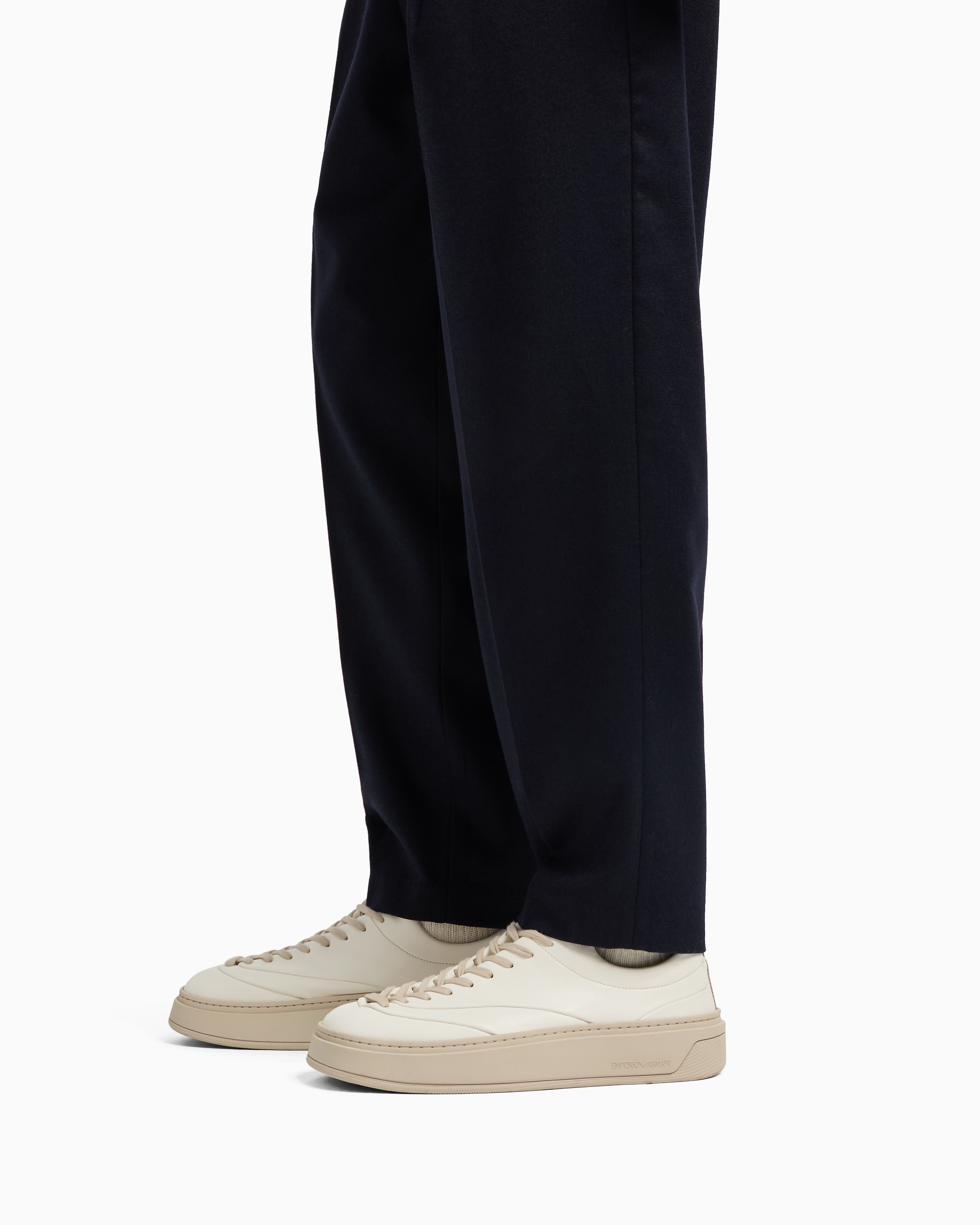 Emporio Armani Virgin-wool stretch-twill trousers
