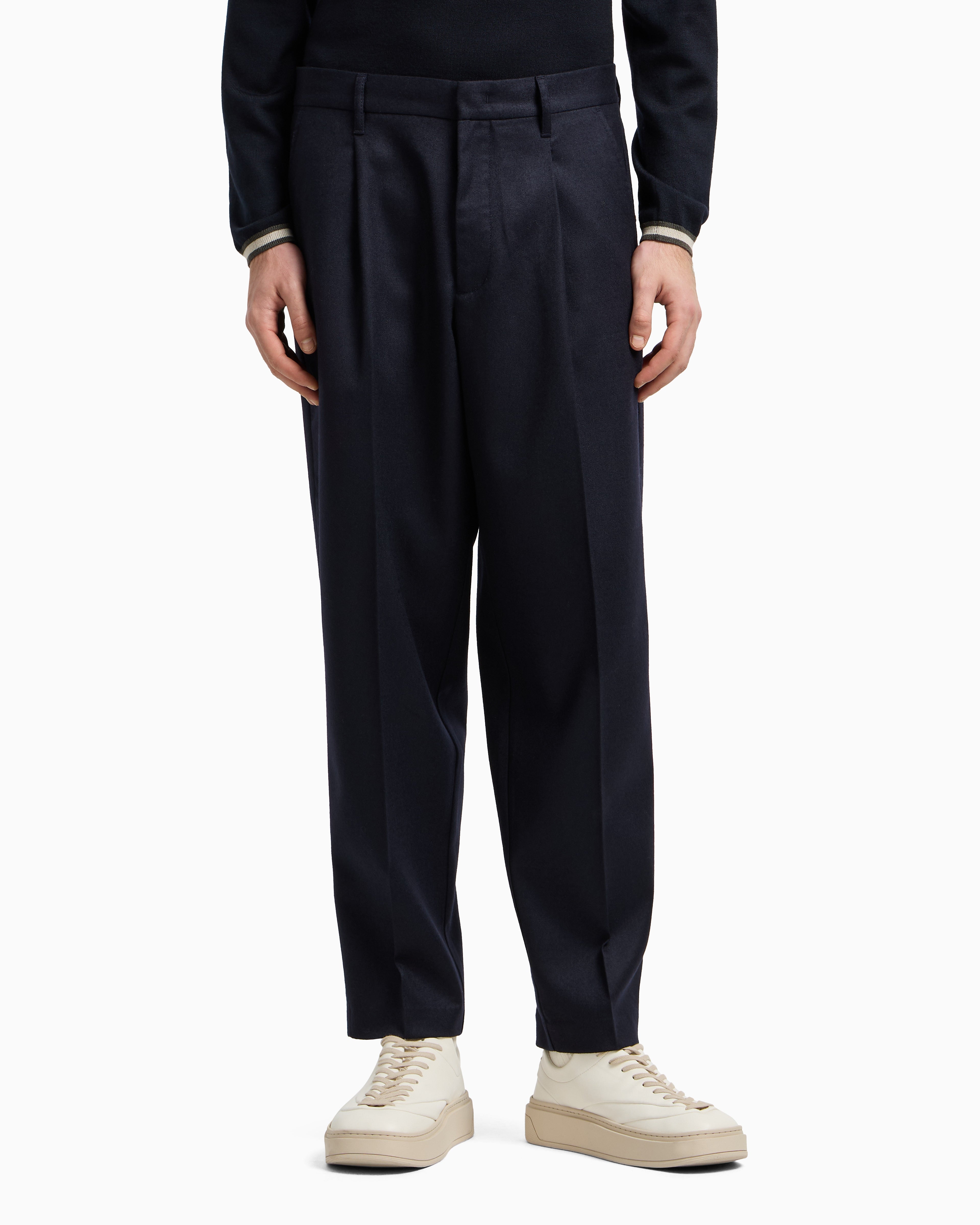Emporio Armani Virgin-wool stretch-twill trousers