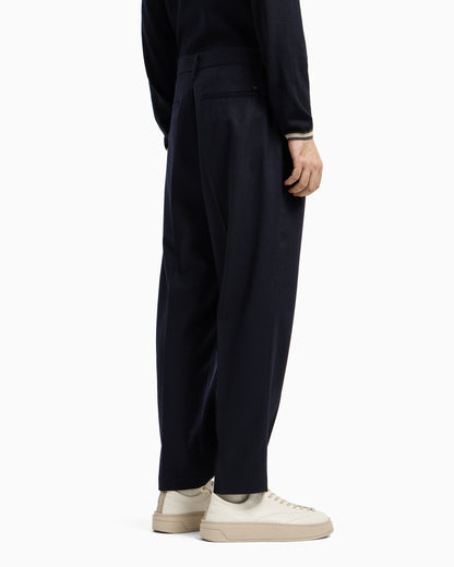 Emporio Armani Virgin-wool stretch-twill trousers