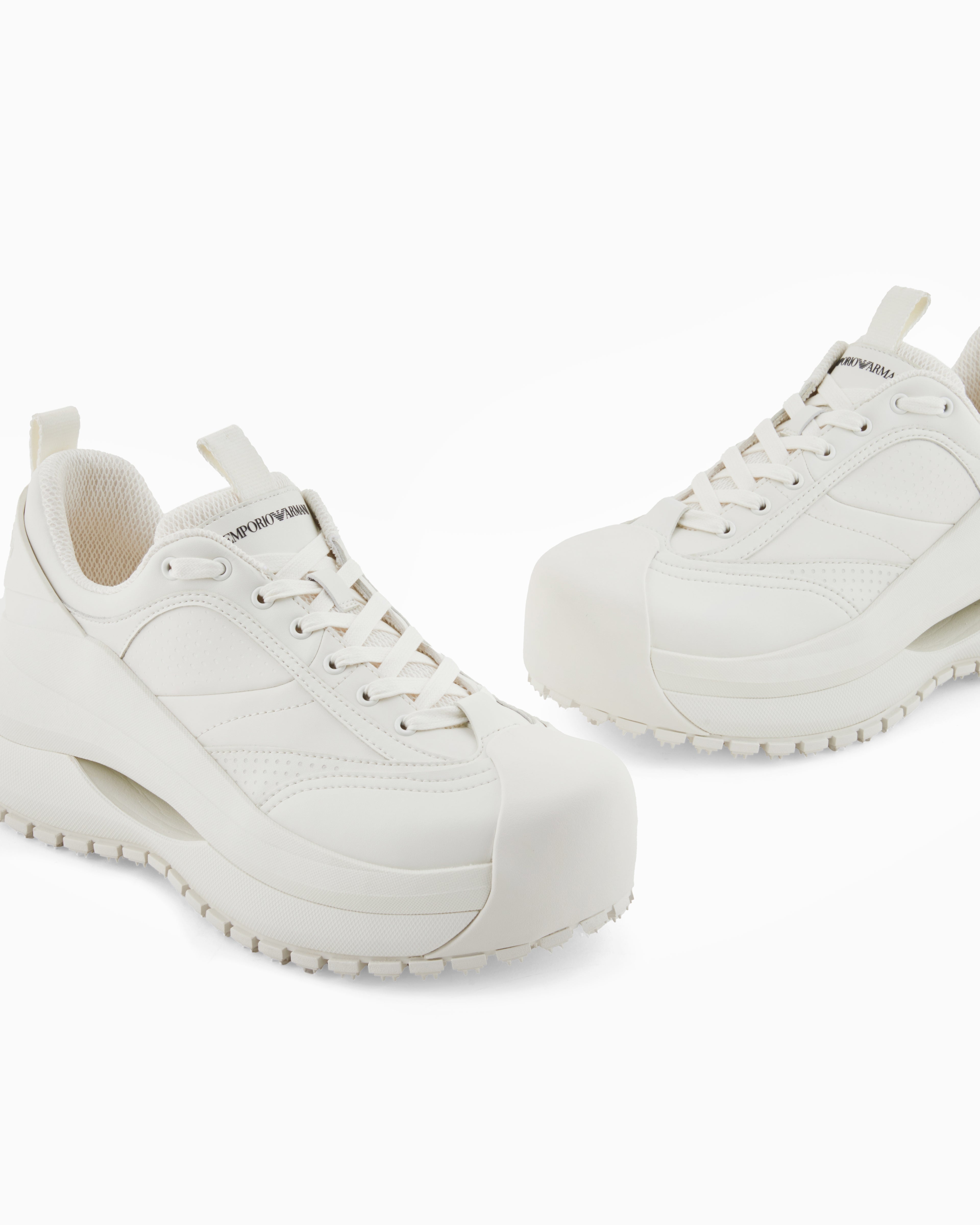 Emporio Armani Chunky Leather Sneakers White