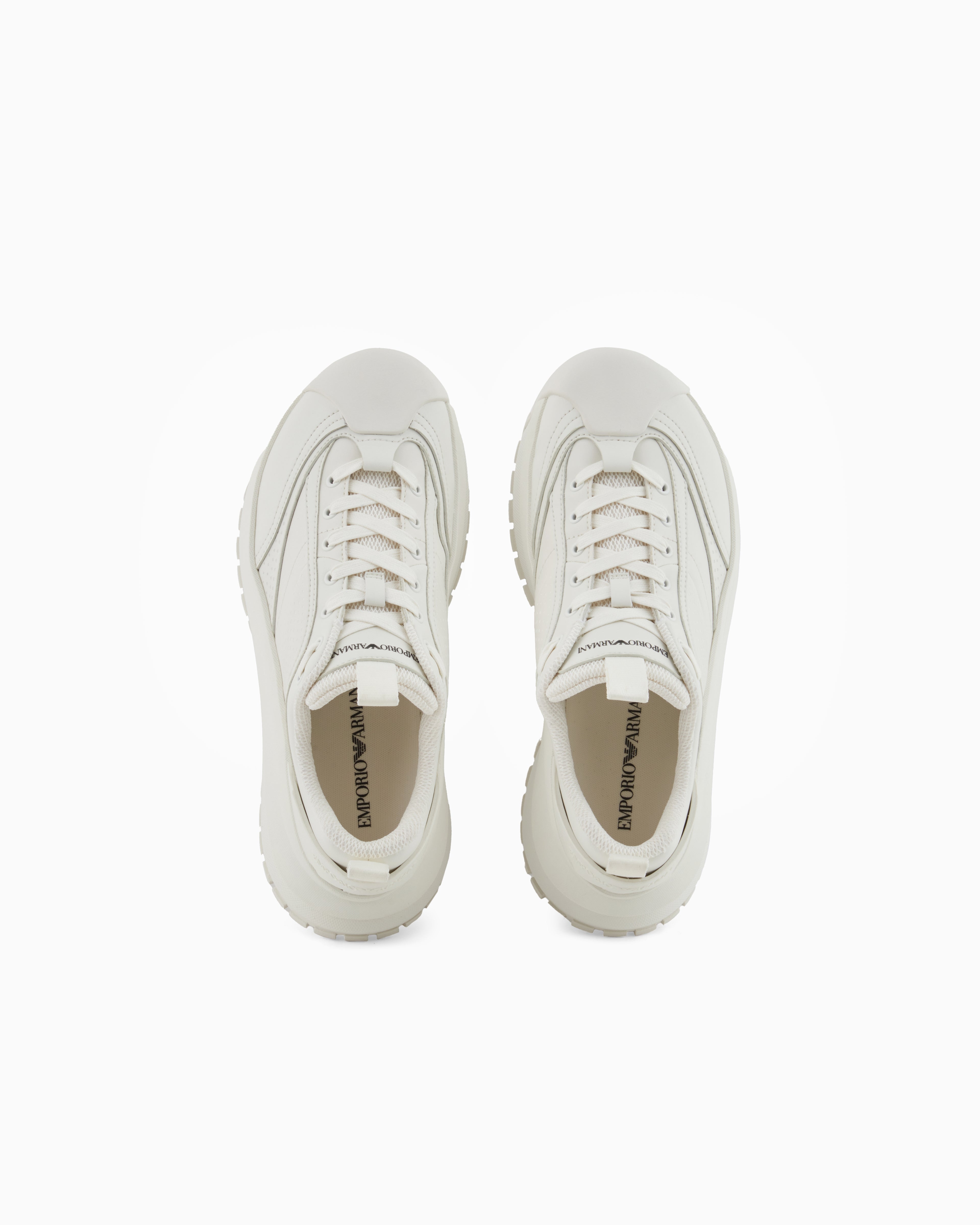 Emporio Armani Chunky Leather Sneakers White