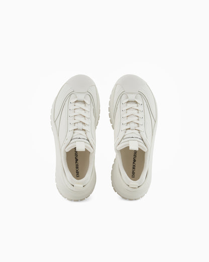 Emporio Armani Chunky Leather Sneakers White