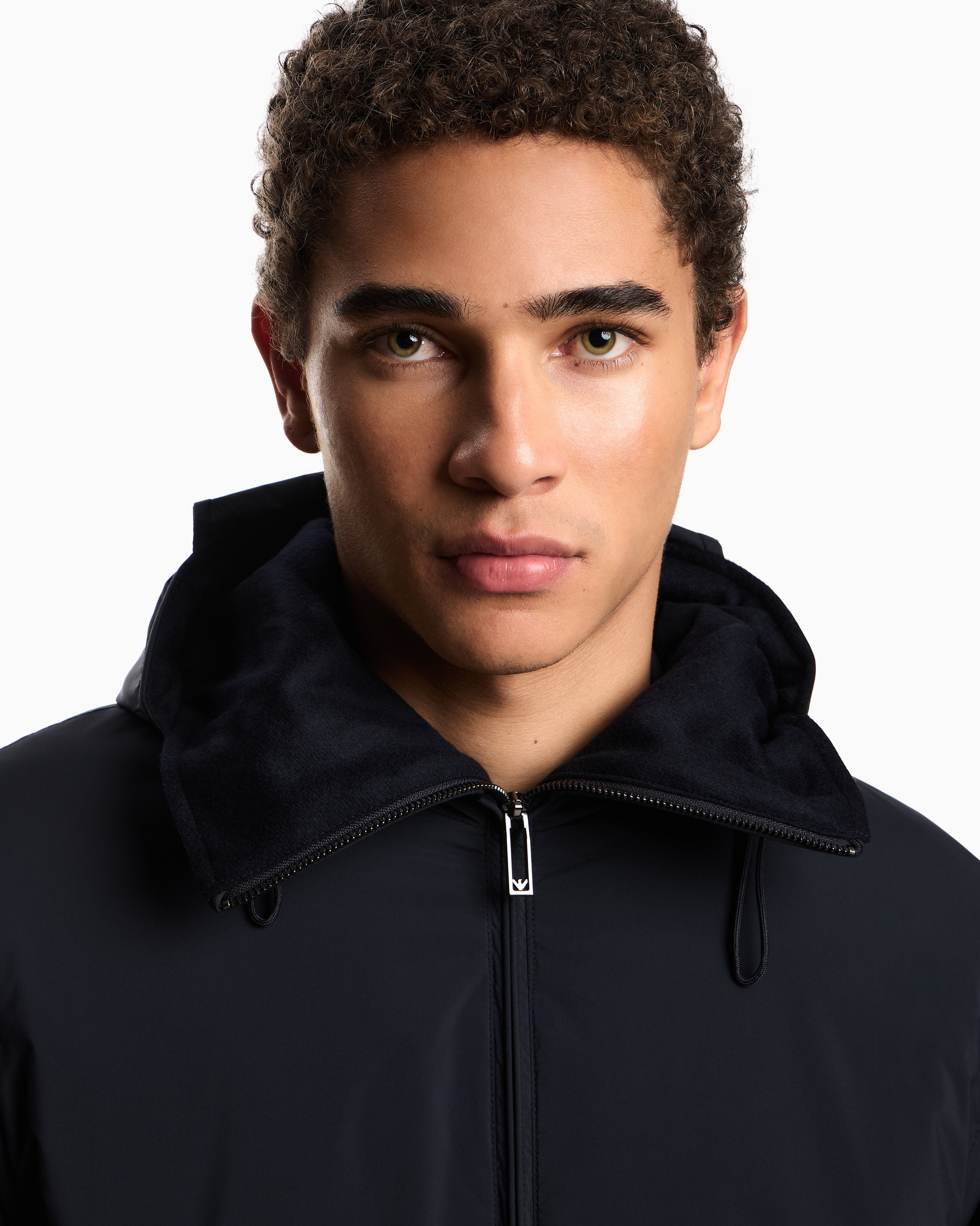 Emporio Armani Travel Essentials water-repellent nylon hooded jacket