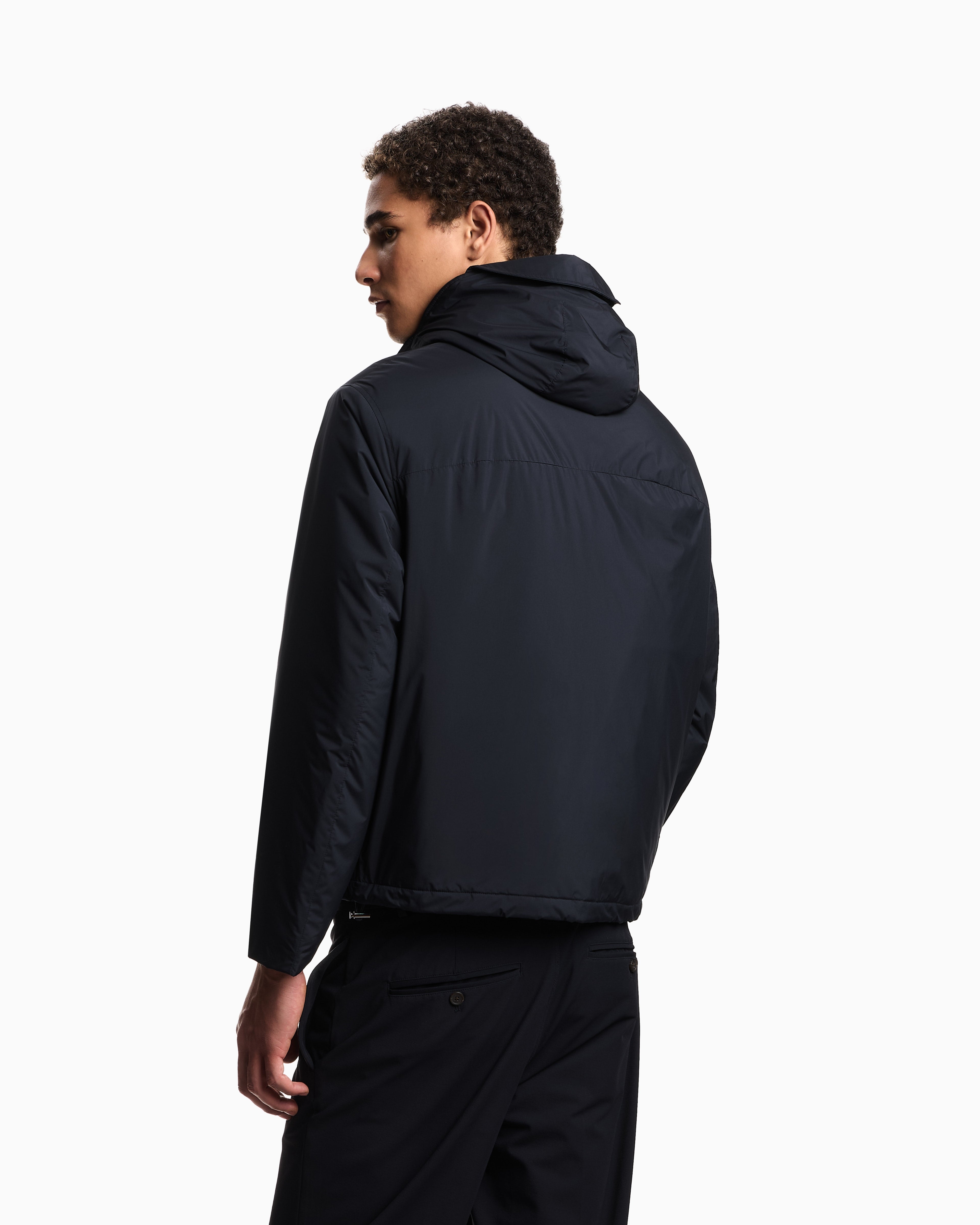 Emporio Armani Travel Essentials water-repellent nylon hooded jacket