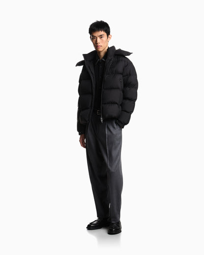 Emporio Armani Water-repellent, quilted ripstop nylon hooded down jacket