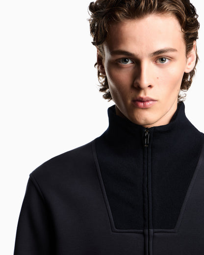 Emporio Armani Travel Essentials full-zip sweatshirt in double jersey