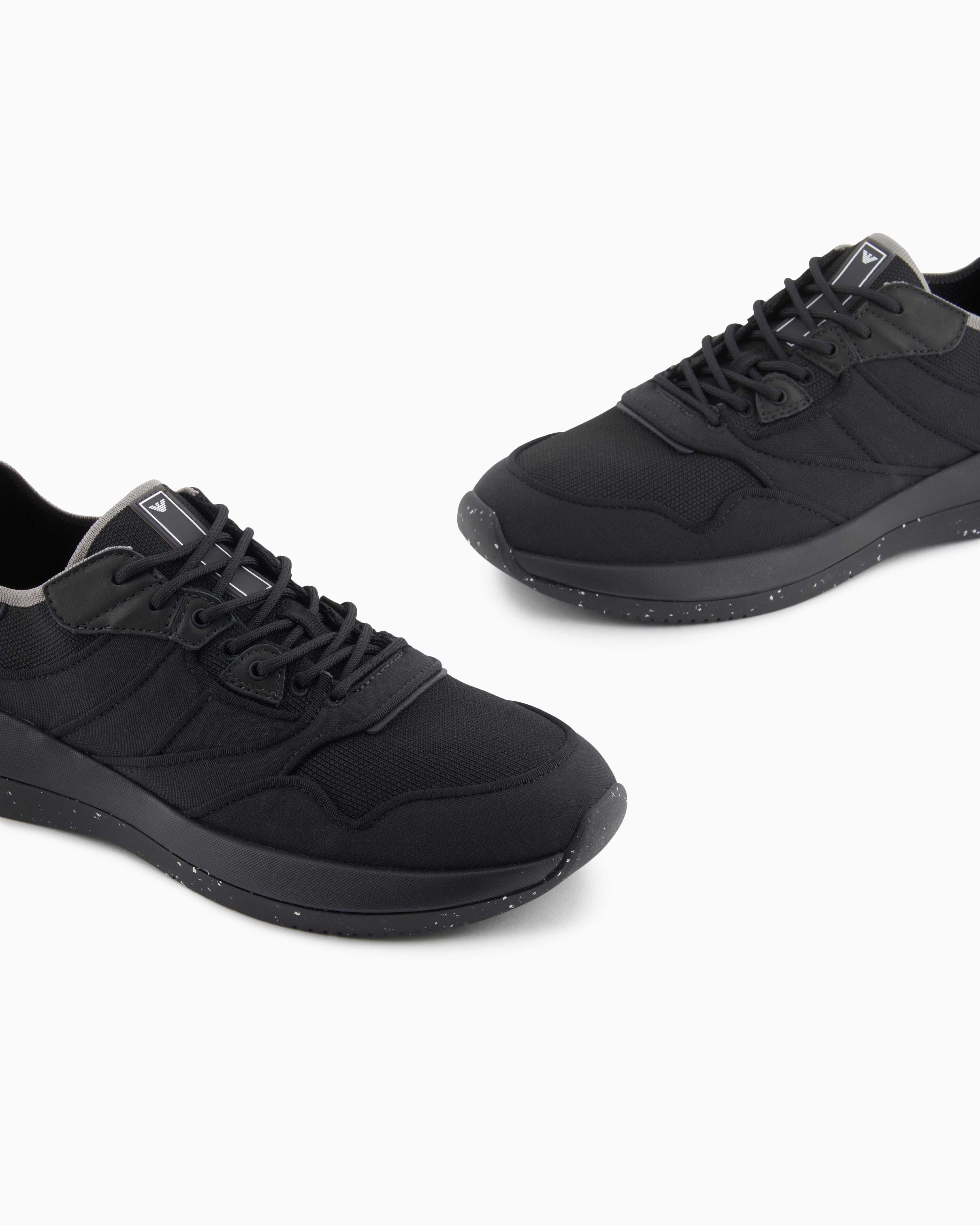 Emporio Armani Travel Essentials Knit Sneakers Navy Blue