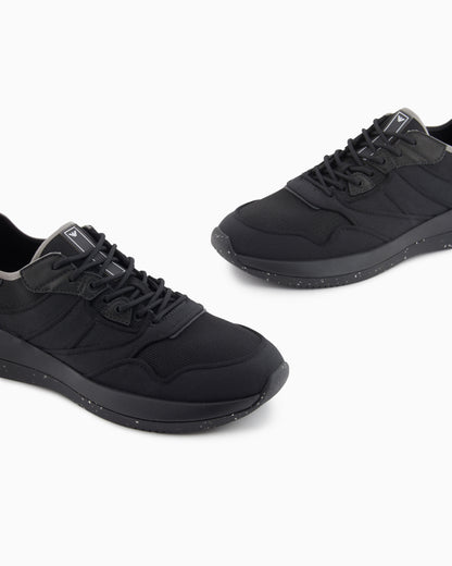 Emporio Armani Travel Essentials Knit Sneakers Navy Blue