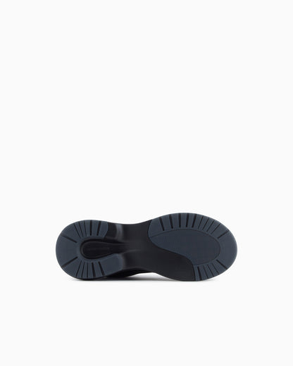 Emporio Armani Nylon And Leather Sneakers Black